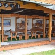 terrace with tables and chairs